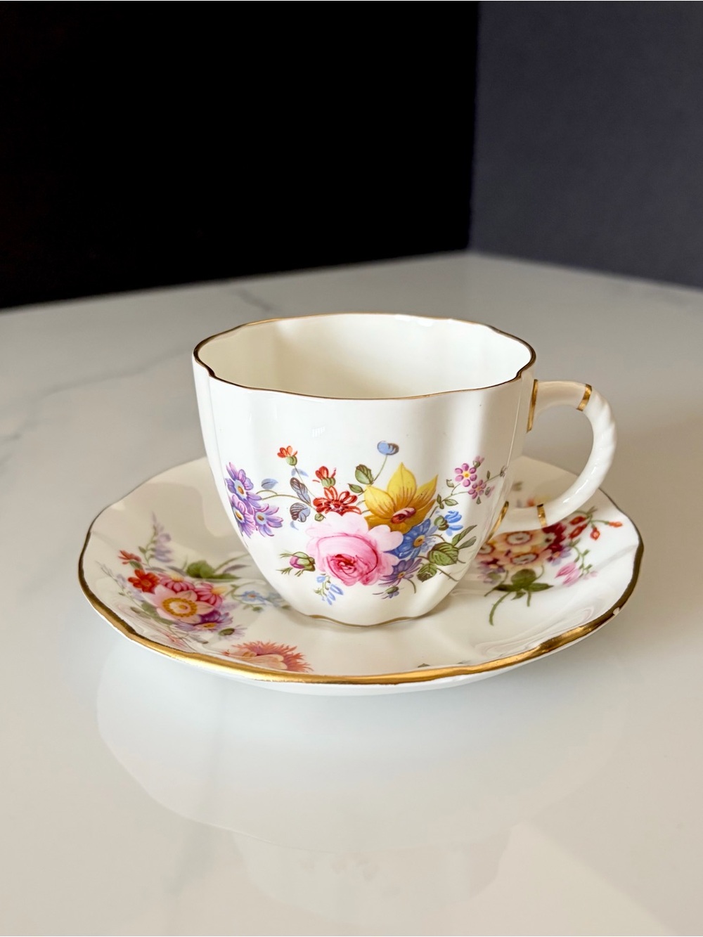 Derby Posies Cup & Saucer by Royal Crown Derby
